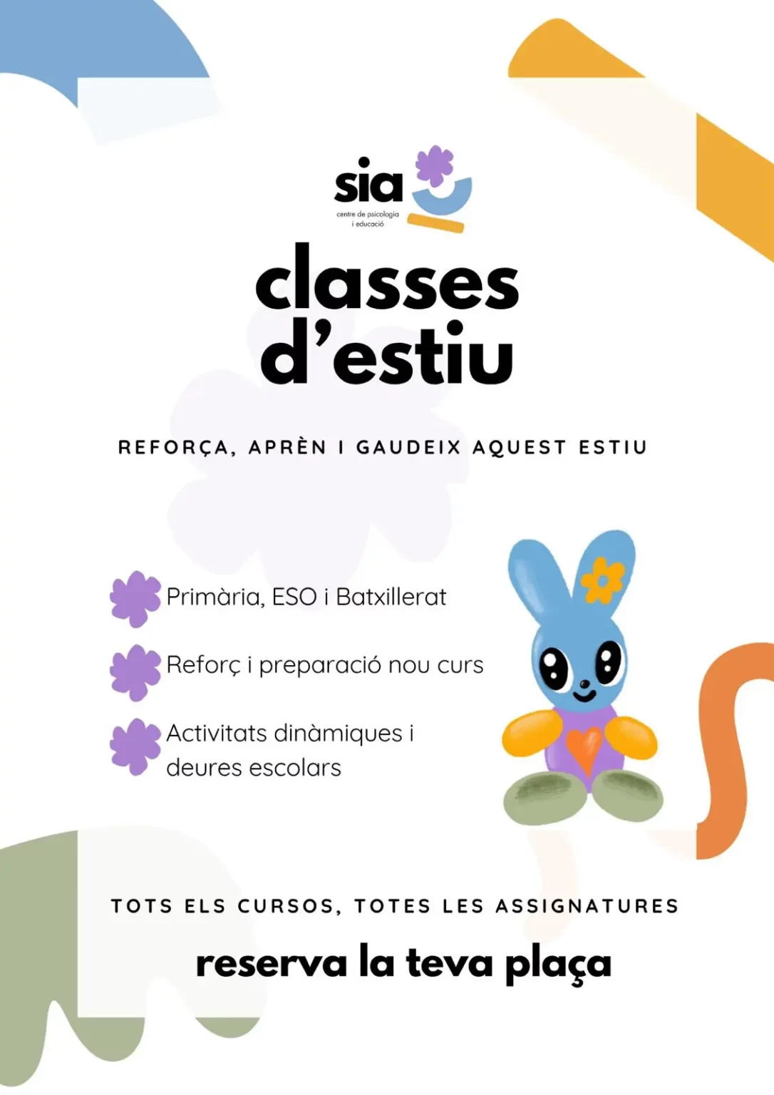 Flyer informativo sobre las clases de verano